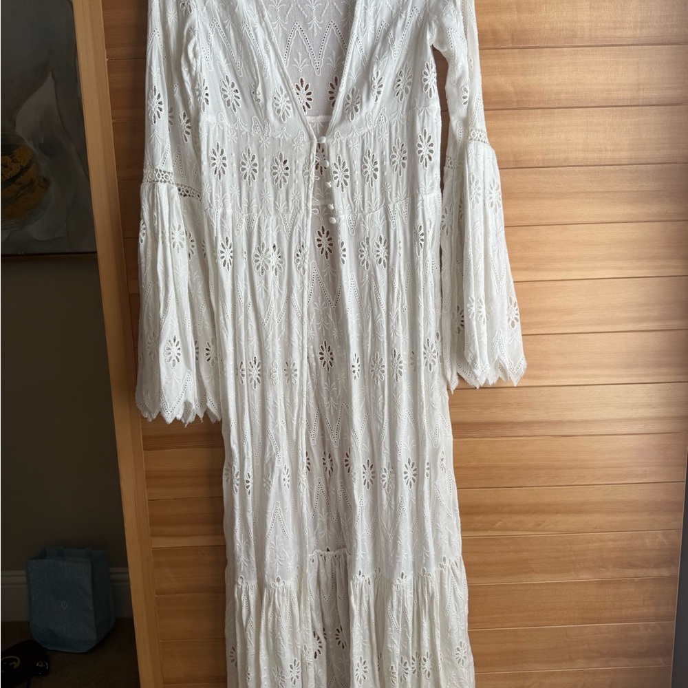 Free People White Button Down Lace wrap (SOLD$45)